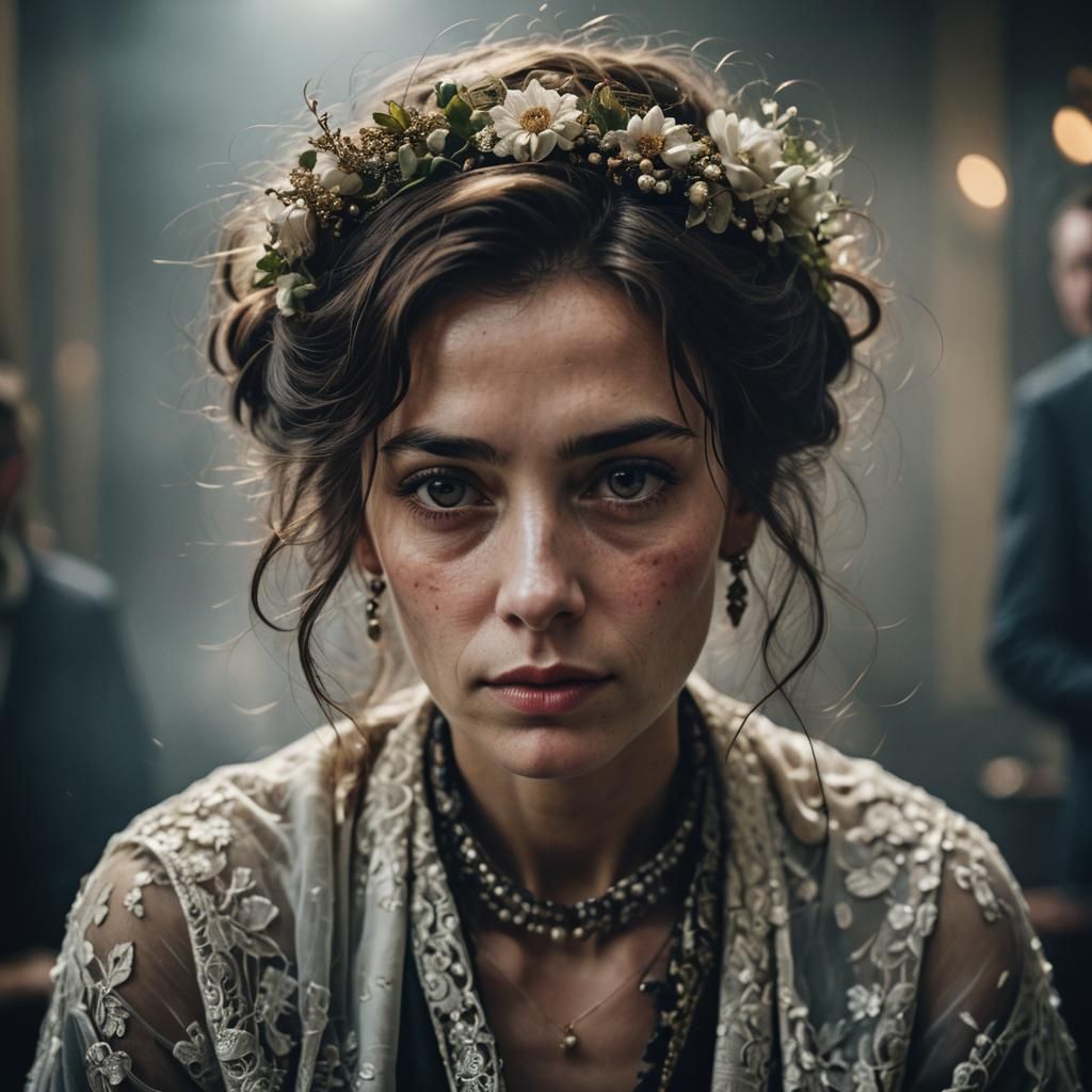 Elegant Reception Portrait in Hyperrealistic Style