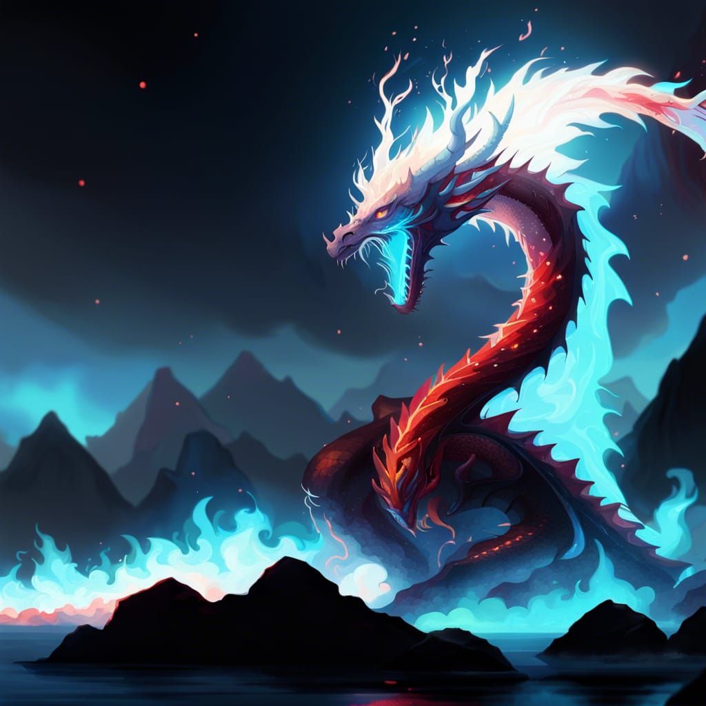 Fiery Dragon Portrait in Hyperdetailed Fantasy Art