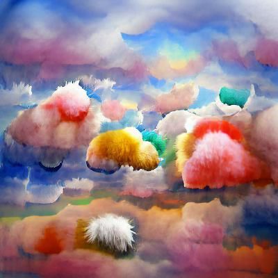 Colorful Fluffy Clouds Raining