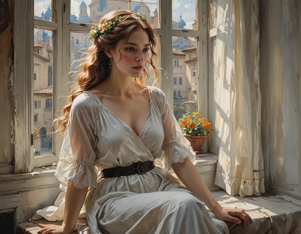 Romantic Portrait Bathed in Gentle Light