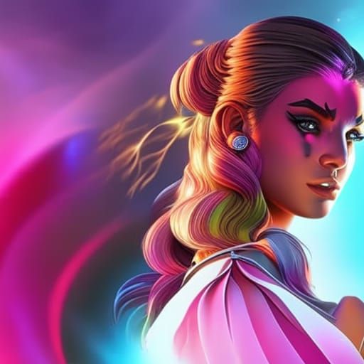 Hyperrealistic Portrait of Karol G in Splash Art Style