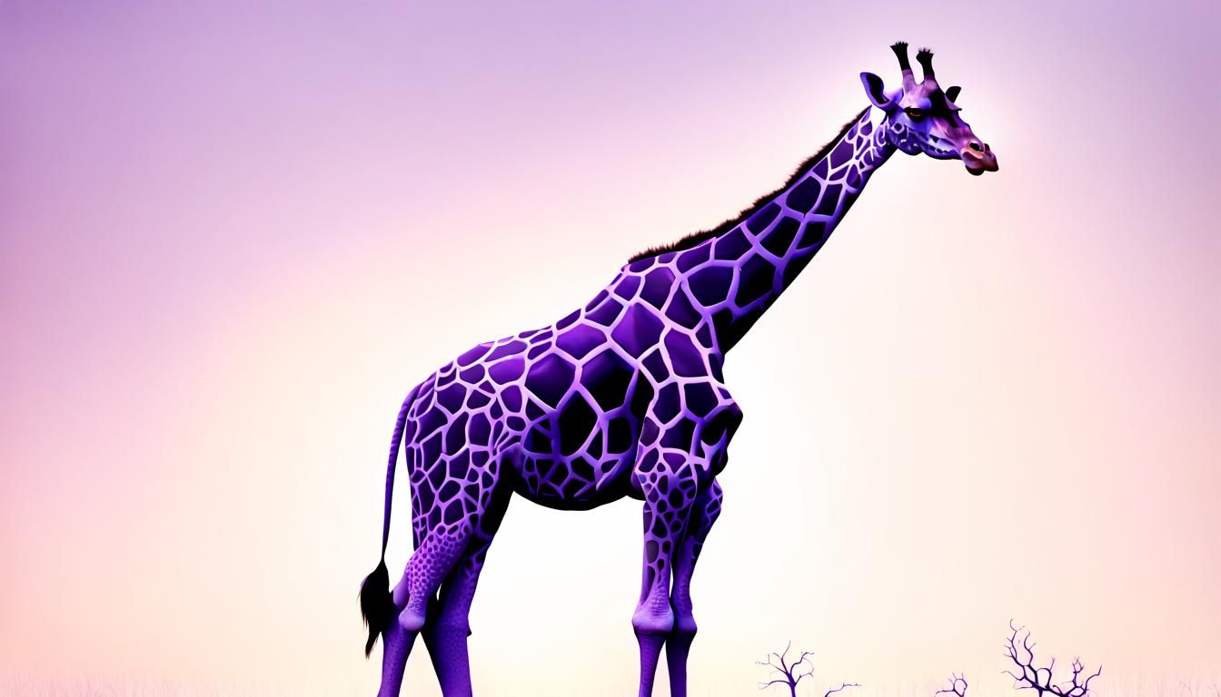 Evil Purple Giraffe Portrait in Dark Fantasy Art