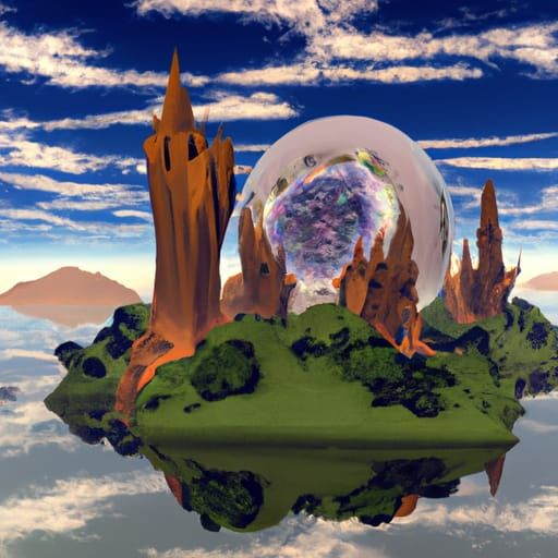 Crystal Planet with Gemstone Forests