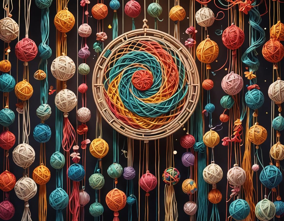 Colorful Strings Weave Intricate Art in Cozy Studio