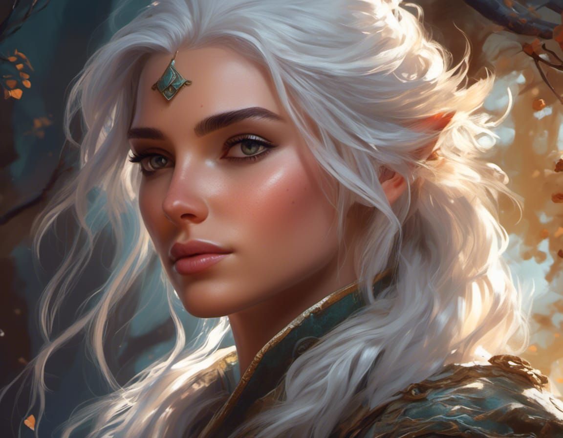 Fantasy Elf Hunter Portrait in Detailed Digital Art Style
