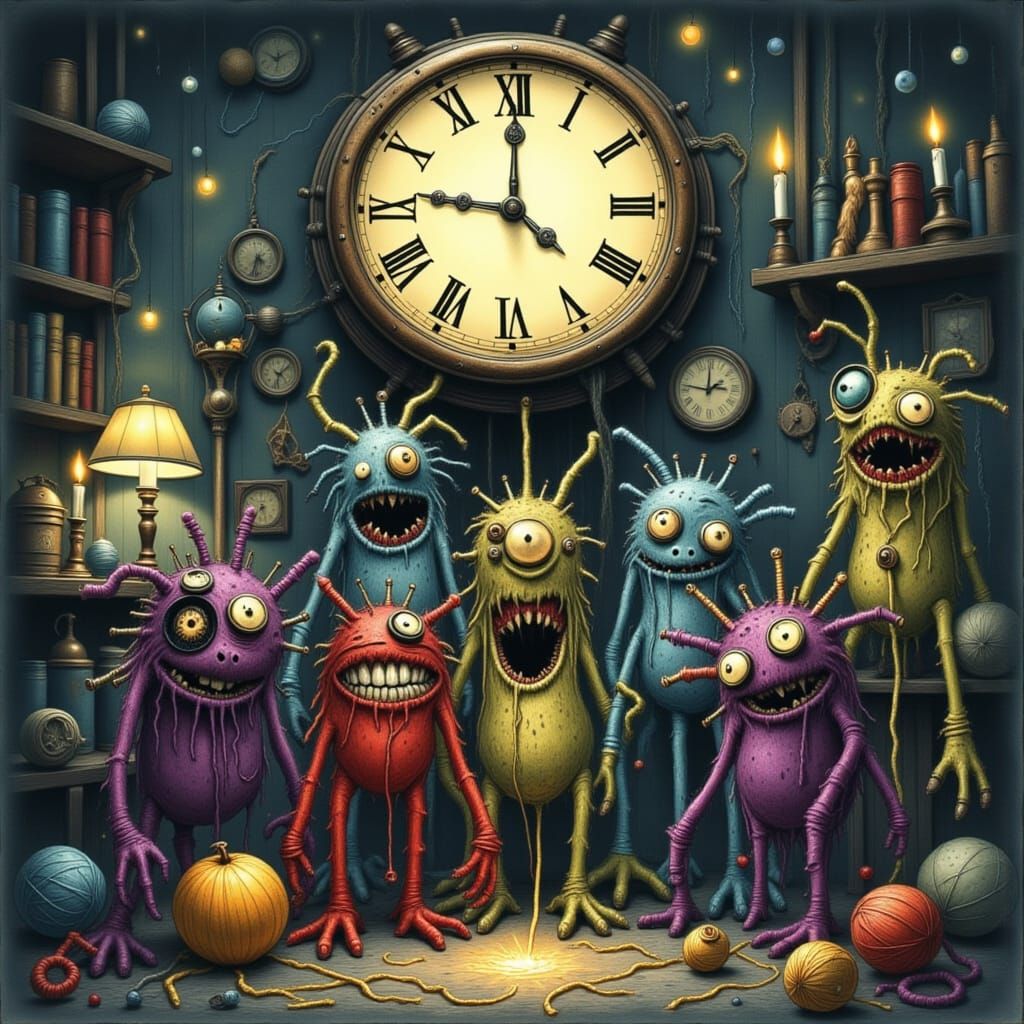 Whimsical Monsters Celebrate New Year's Eve with Midnight Cl...