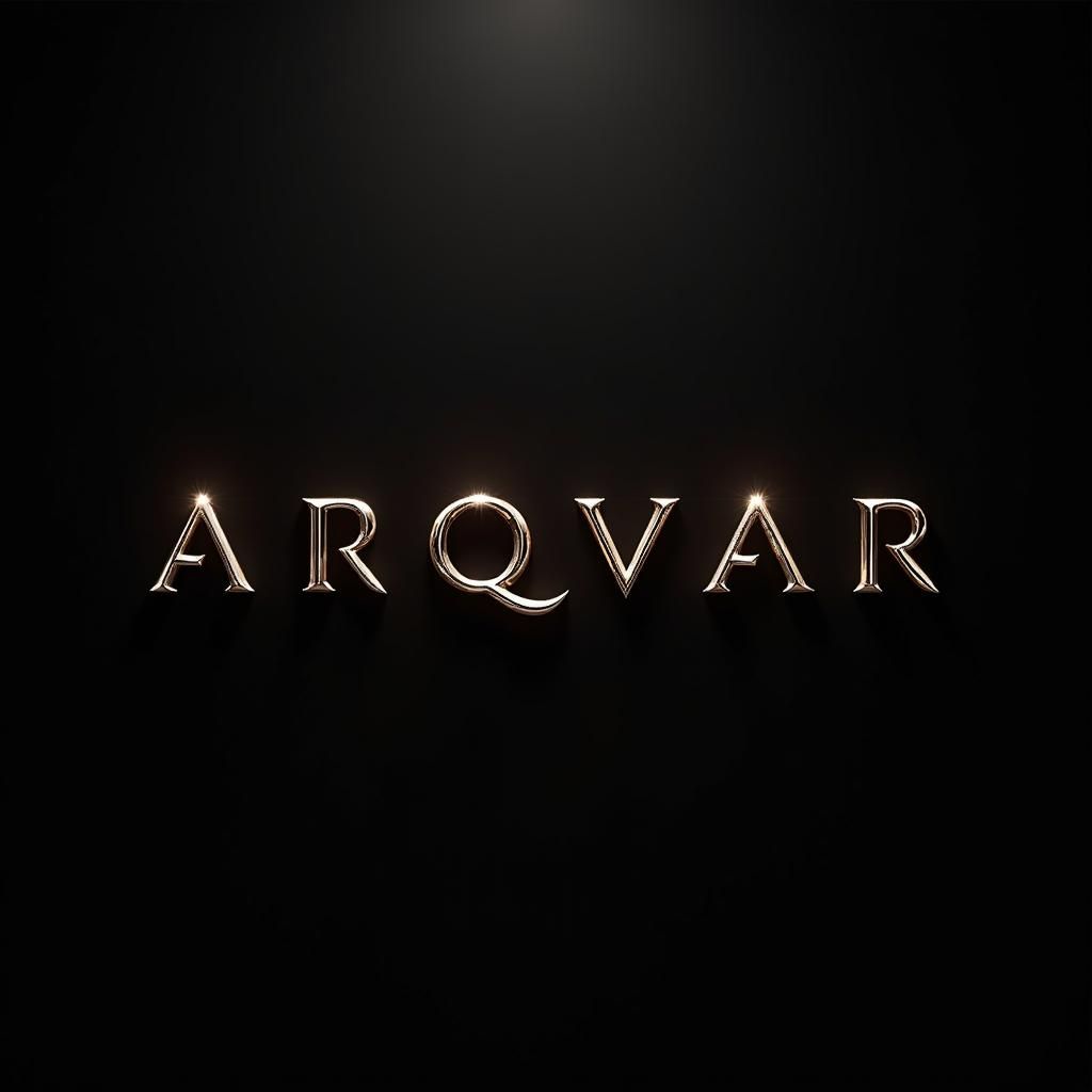 High-Detail 3D ARQVAR Logo on Black Background