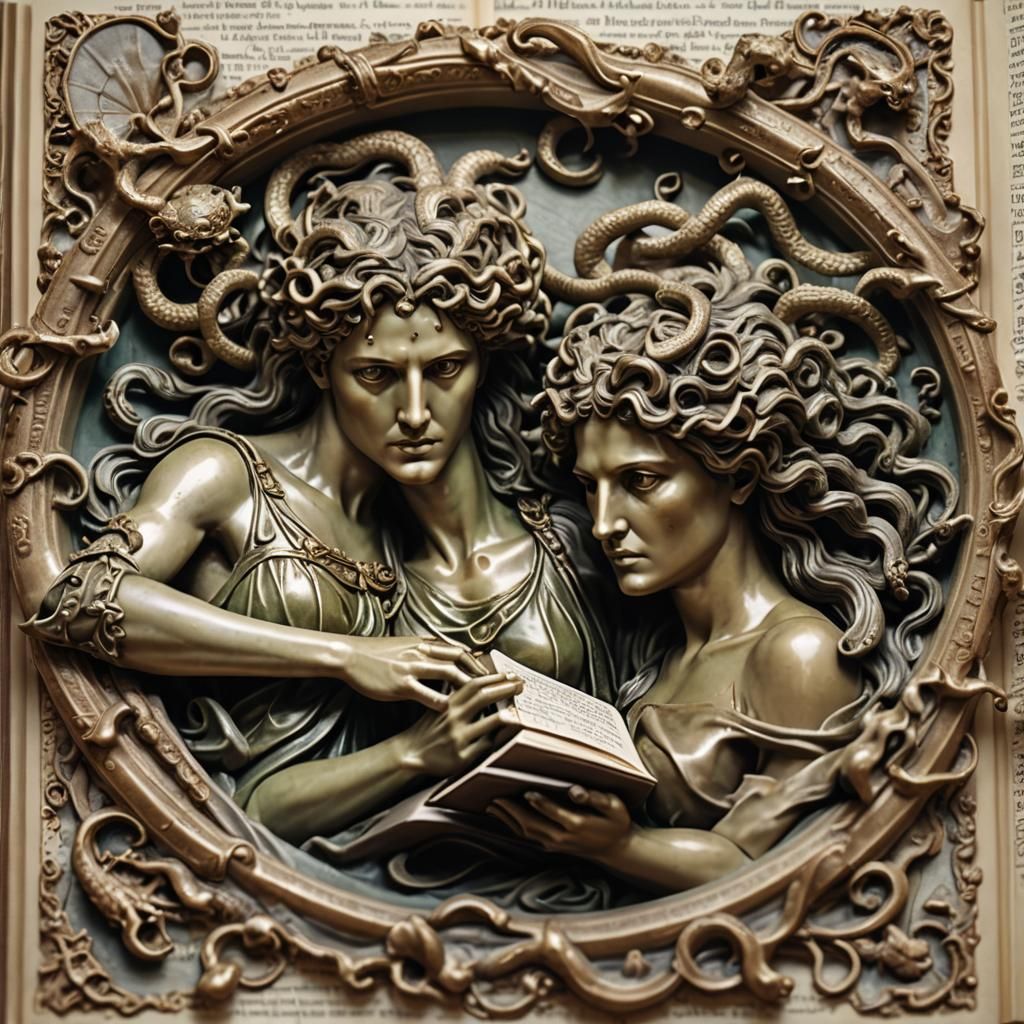 Medusa and Perseus Myth in Realistic Photography