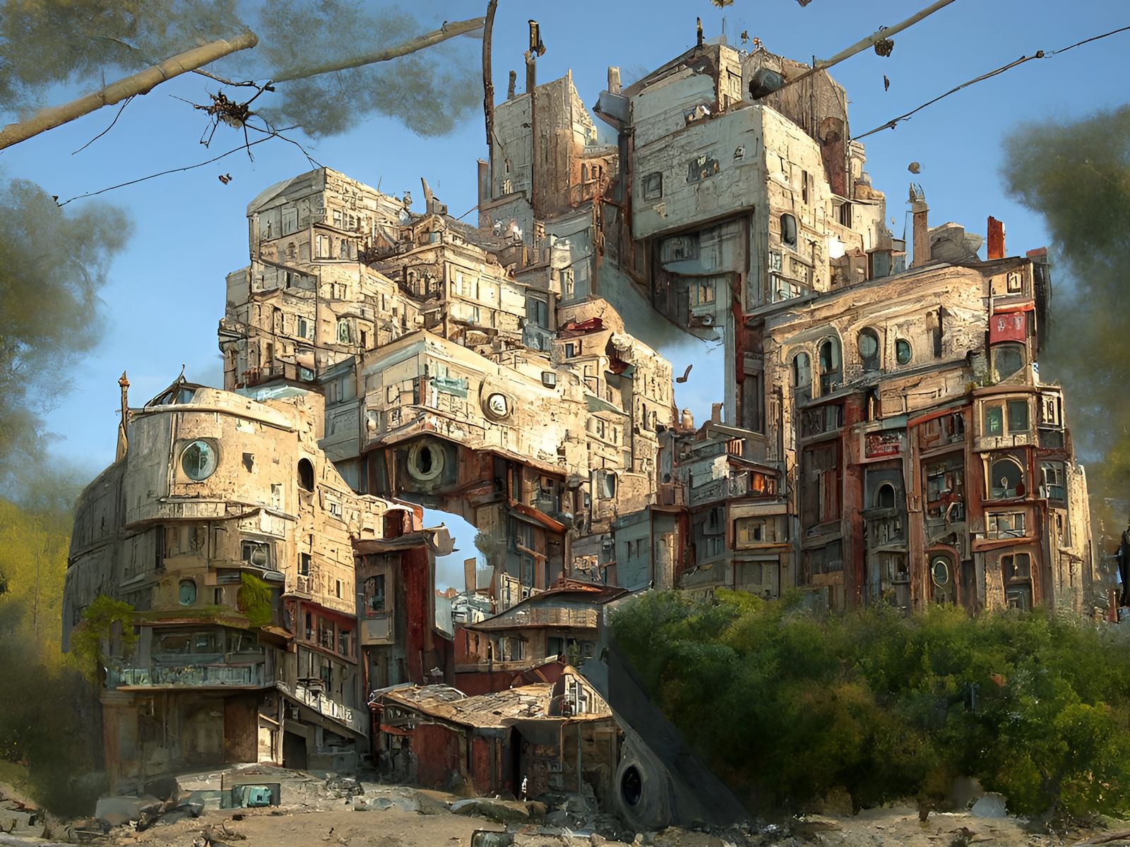 Dystopian Cityscape by Moebius and Simonetti
