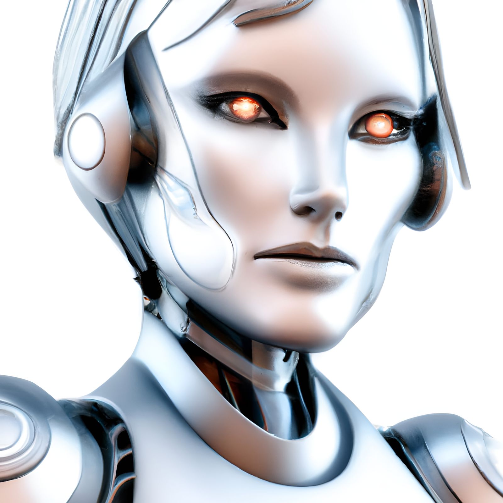 Hyperrealistic Cyborg Woman in High Definition