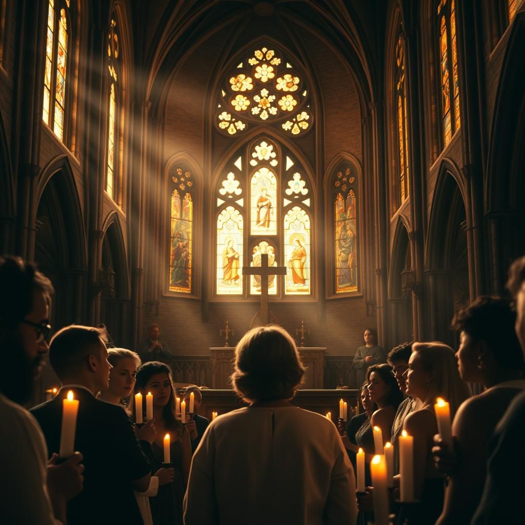 Majestic Church: Gospel Choir in Golden Light