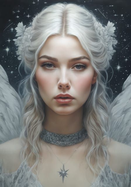 Elegant Ice Princess in Frozen Winter Kingdom