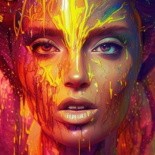 Golden Magic Warlock in Hyperrealistic Digital Art