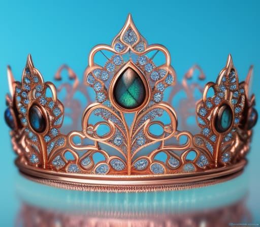 Rose Gold Filigree Fall Leaf Crown