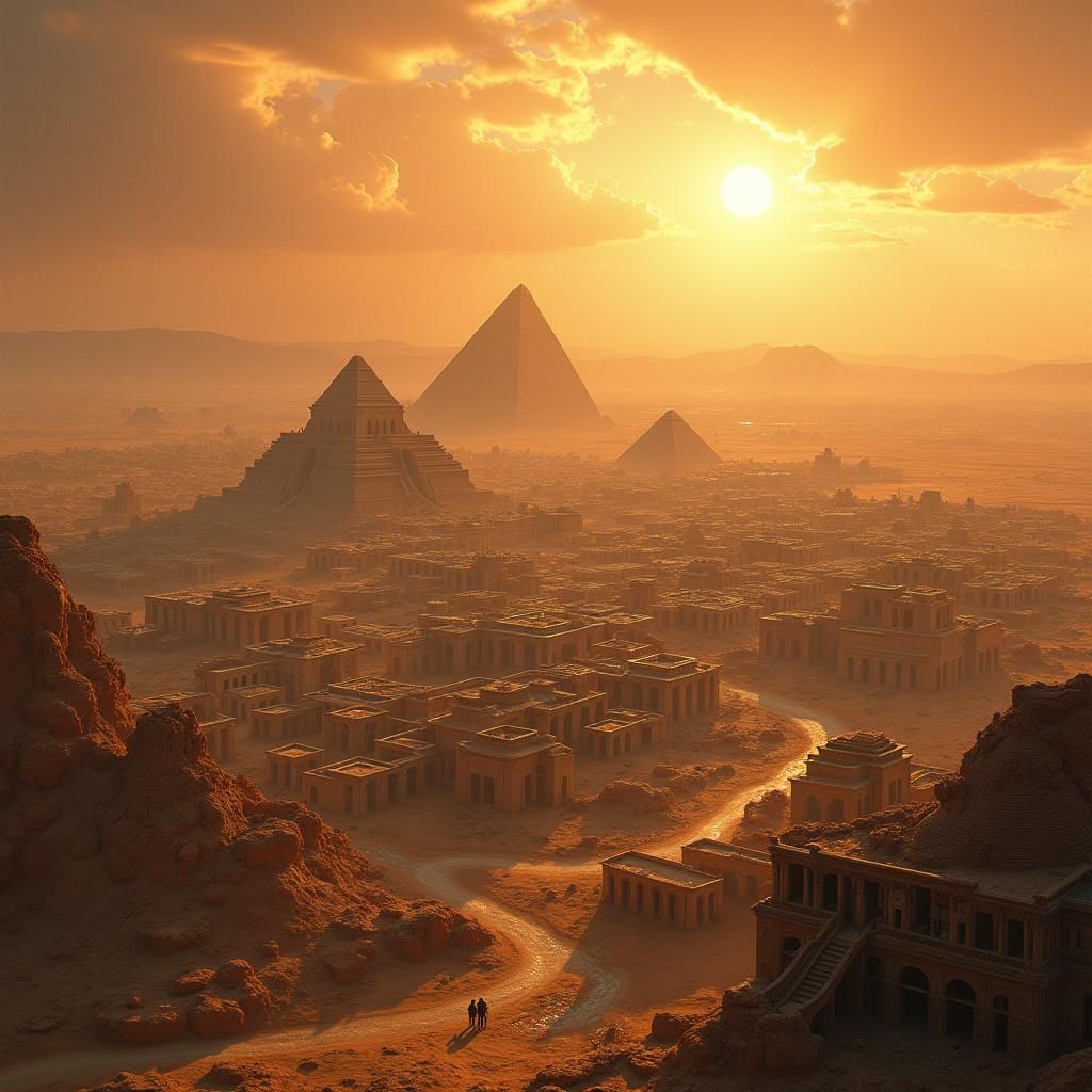 Nineveh Cityscape in Neo-Noir Digital Painting