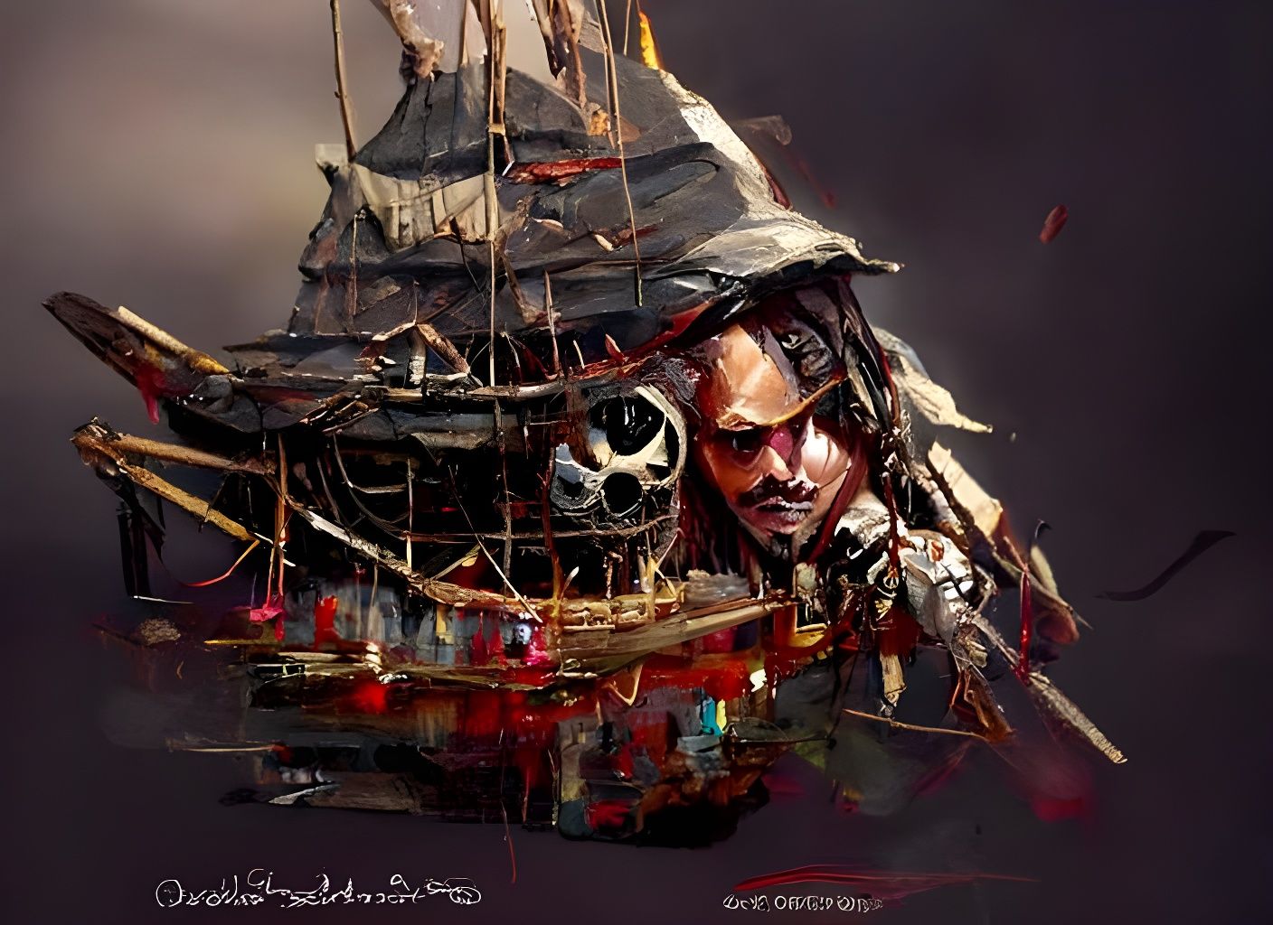 Pirate Ship Inspired by Baroque Painting Techniques