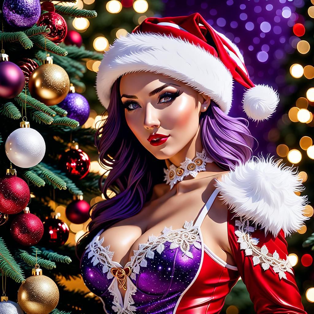 Whimsical Christmas: Santa's Girlfriend Portrait