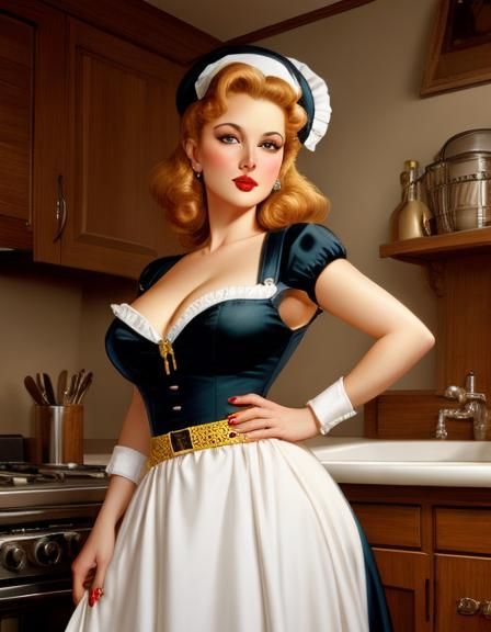 1960s Housewife in Pin-Up Style