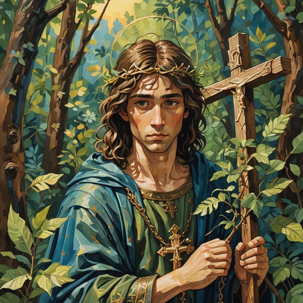Young Saint John the Baptist in Gouache Style