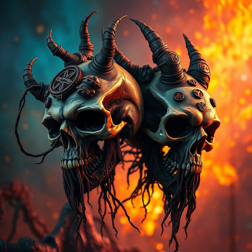 Gothic Skulls in Vivid, Hyperrealistic Detail