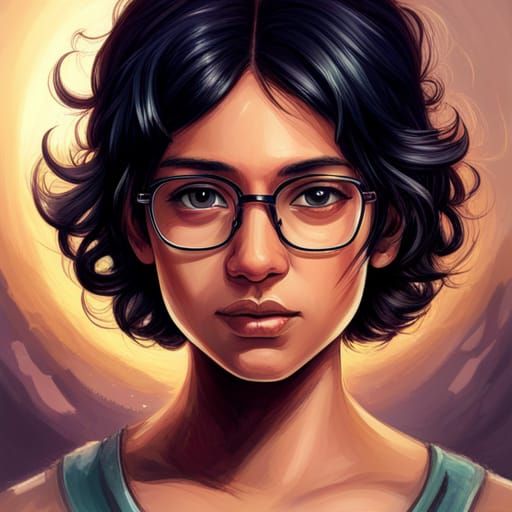Indian Girl Portrait in Hyperdetailed Digital Art Style