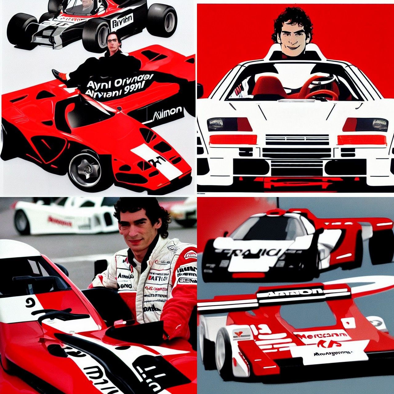 Ayrton Senna McLaren F1 Car, Graphic Art