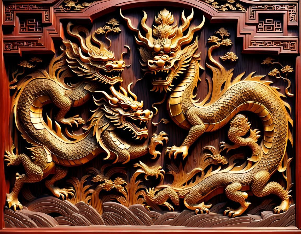 Ancient Chinese Warriors Battle: 3D Woodcarving