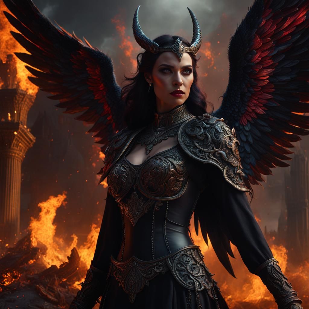 Duchess of Hell: A Fallen Angel in Digital Painting
