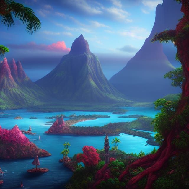 Mauritius Fantasy Concept Art in Deep Color