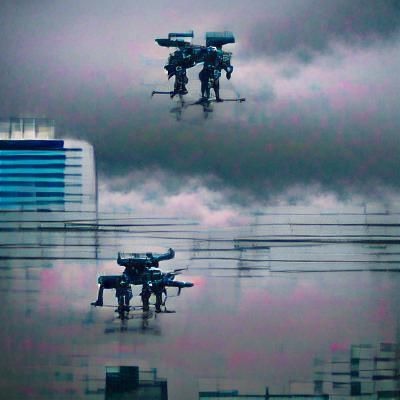 Neotokyo Drone Soldiers Under Grey Skies
