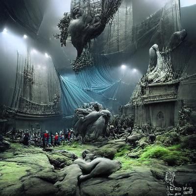 Dramatic Landscape Concept Art in Doré Style