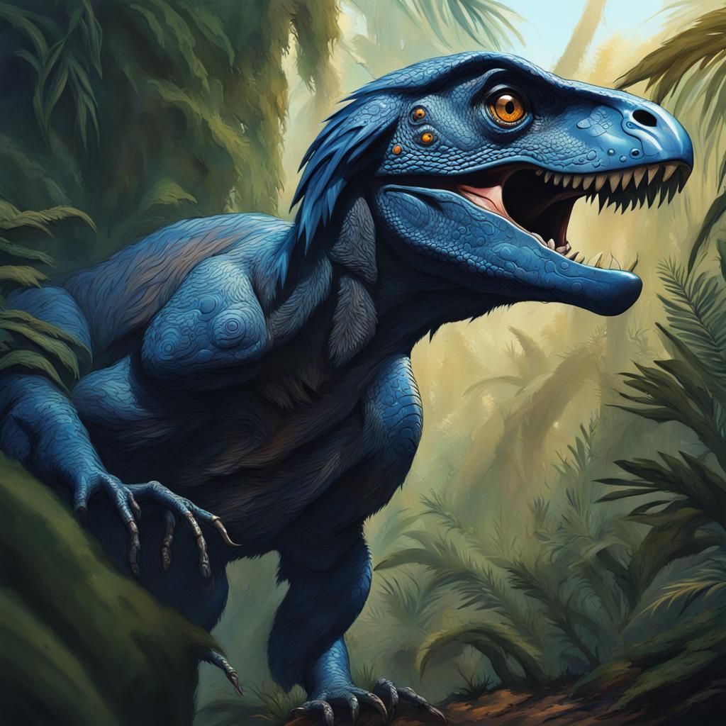 Hyperrealistic Raptor on the Hunt in Jungle
