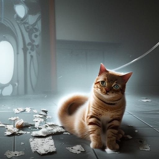 Naughty Cat's Toilet Paper Chaos: A Digital Masterpiece