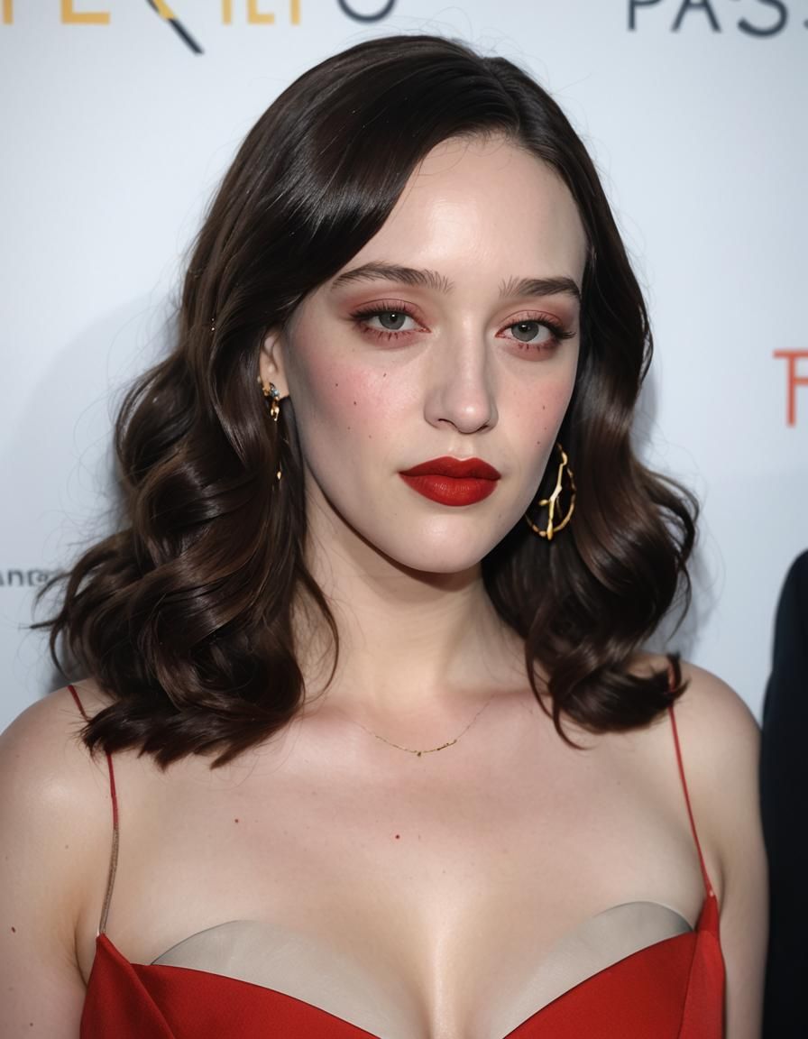 Kat Dennings in Cubist Portrait at Film Premiere