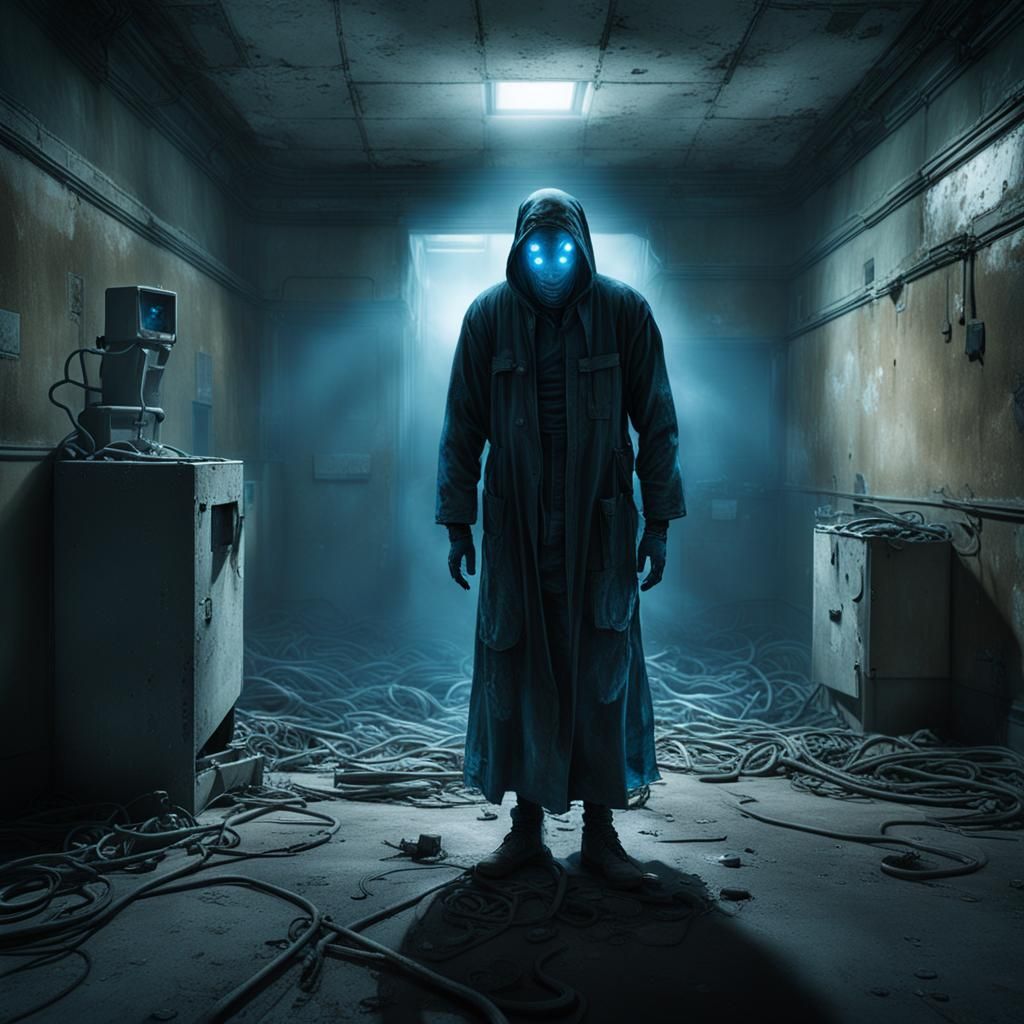 Eerie Ghostly Figure in Abandoned Asylum