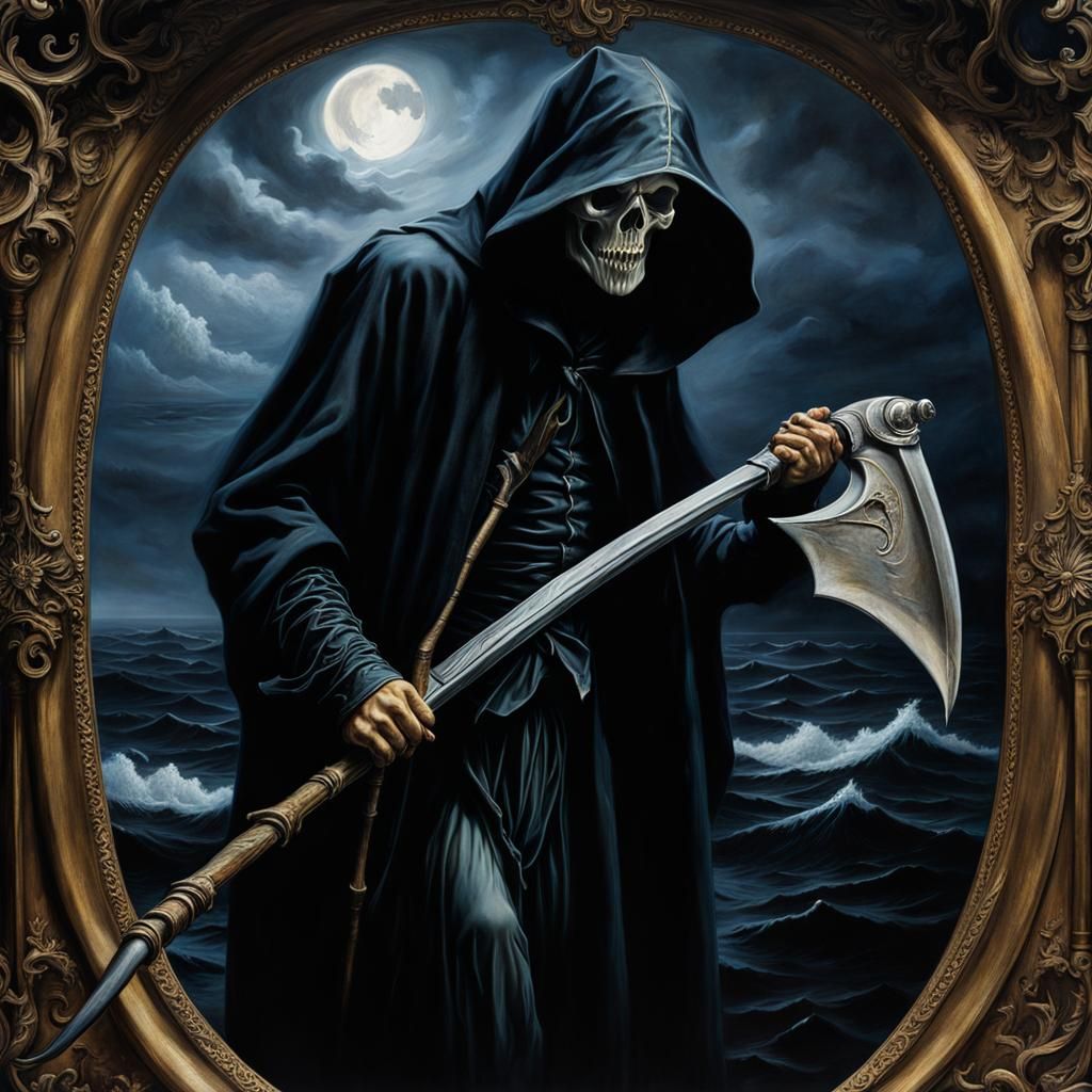 Eerie Grim Reaper Portrait on Titanic