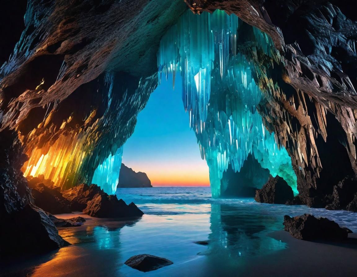 Luminous Crystal Cavern at Magic Hour