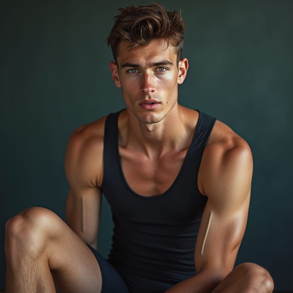 British Rower Poses in High-Fashion Portrait