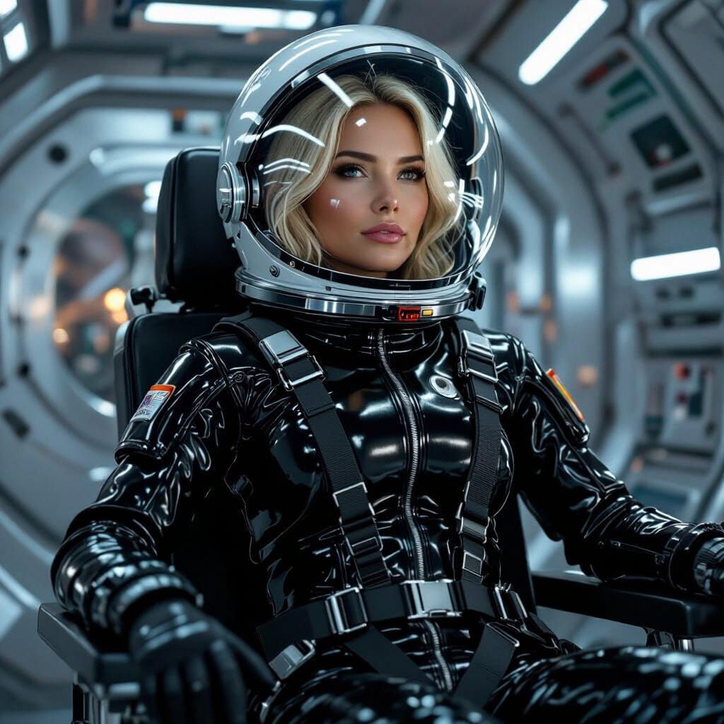 Blonde Astronaut in Futuristic Spacesuit, Concept Art