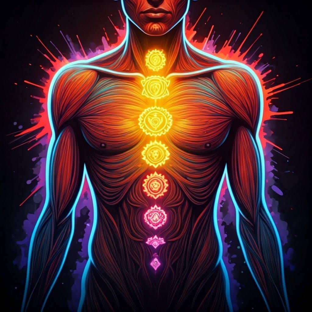 Vibrant Chakras in Graffiti Art Style