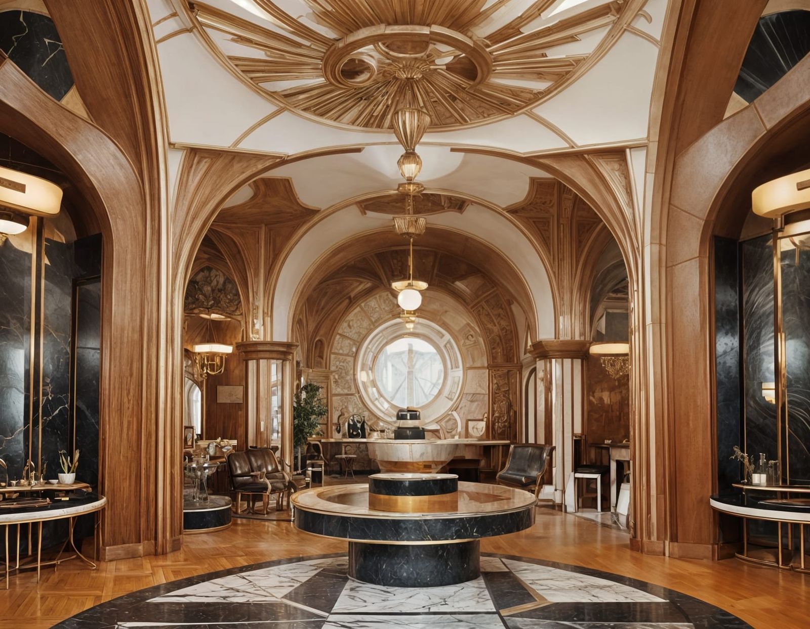 Elegant Art Deco Interior in Analog Photo Style