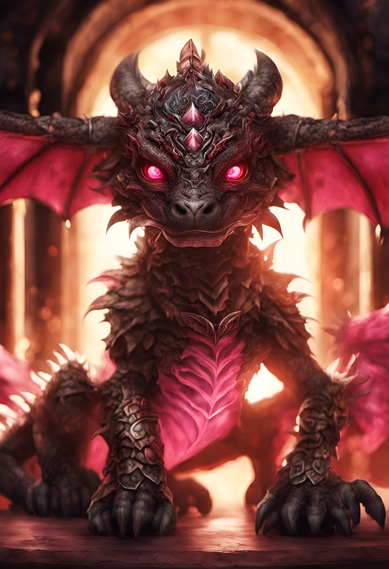 Queen Pink Ornate Dragon