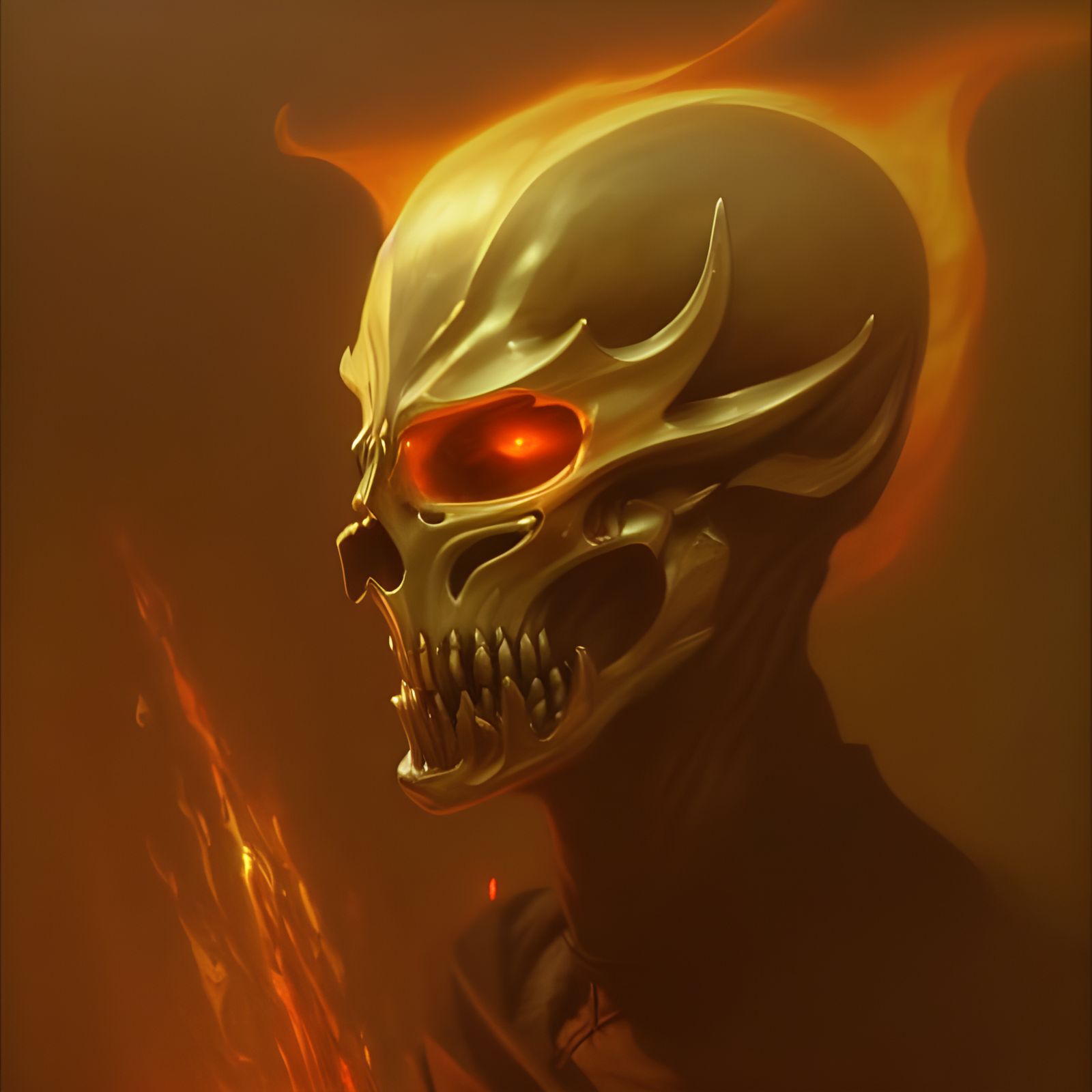 Ghost Rider Portrait in Artstation Style