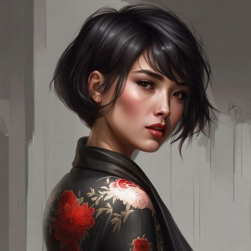 Beautiful Asian Woman Portrait with Volumetric Lighting