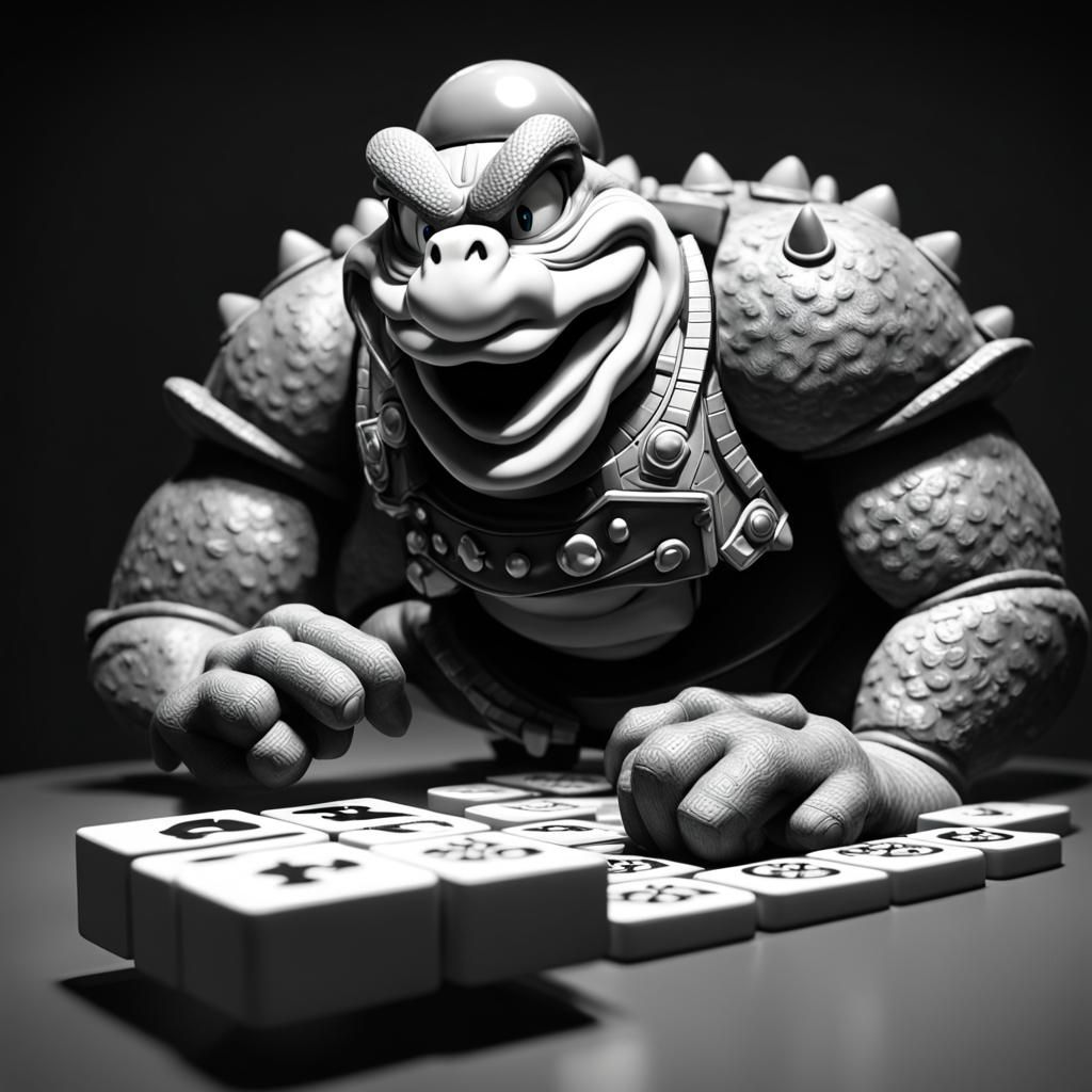 Super Mario and Koopa Troopa Play Mahjong