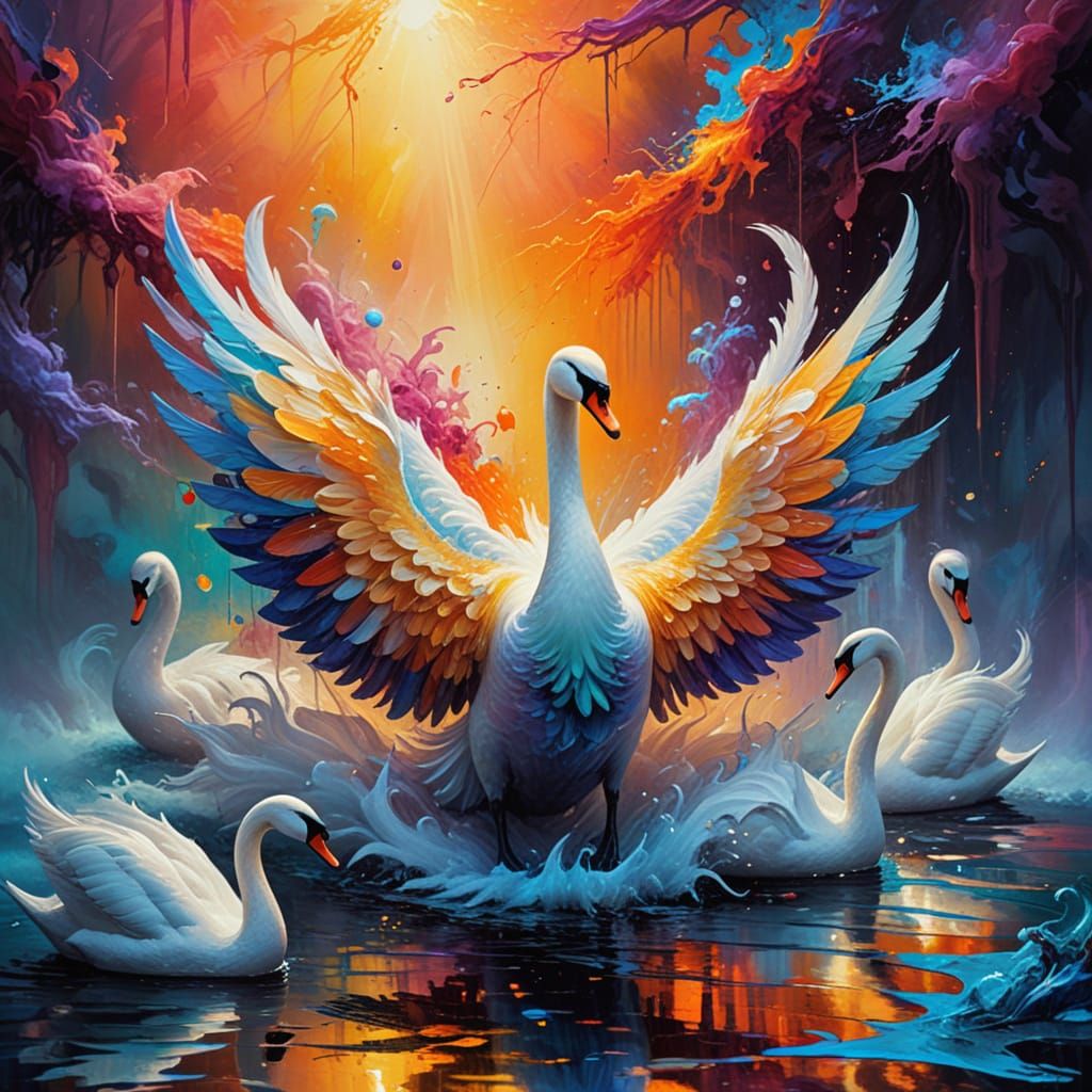 Whimsical Fantasy Oil Painting: Melting Ballerina in Dreamy ...