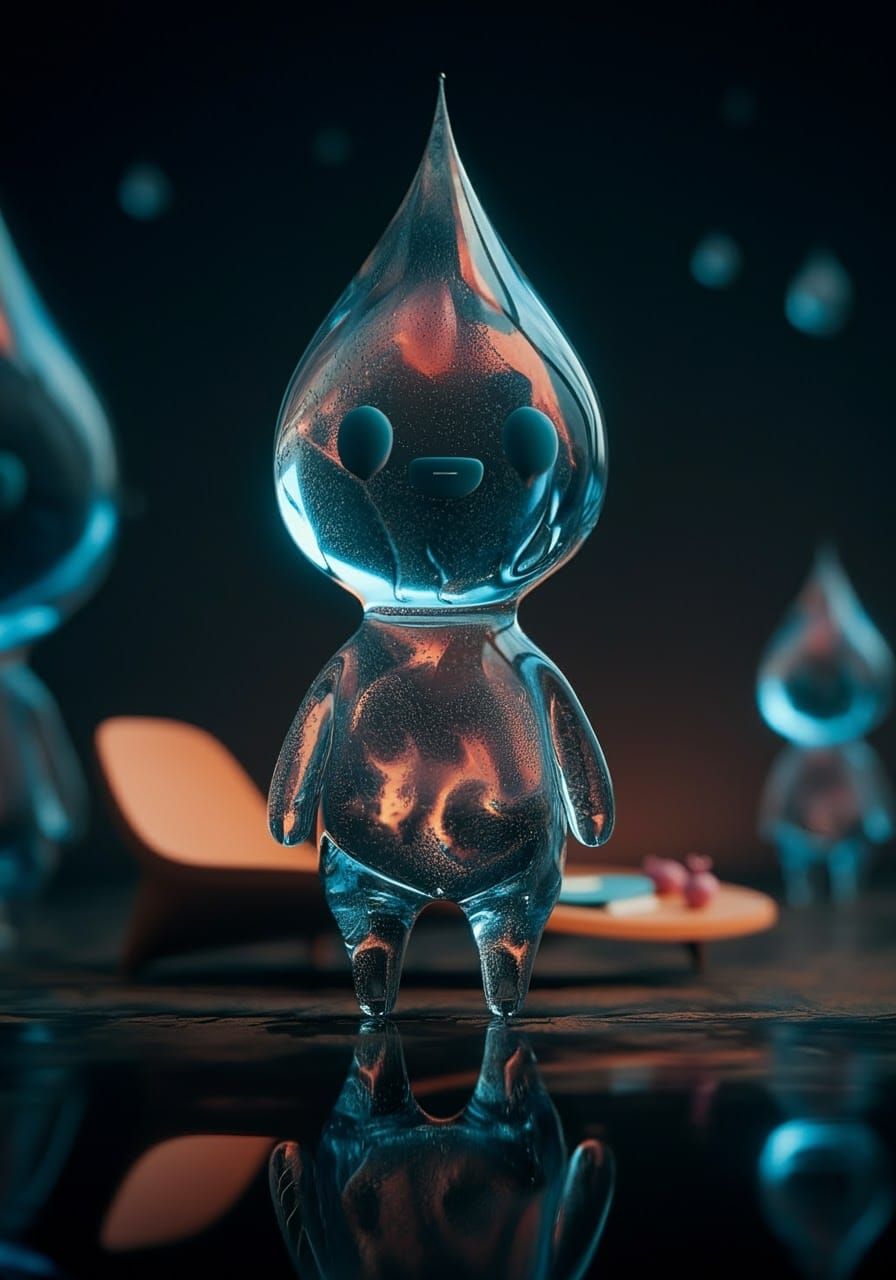 Whimsical Humanoid Entities in Glitchcore Luxury