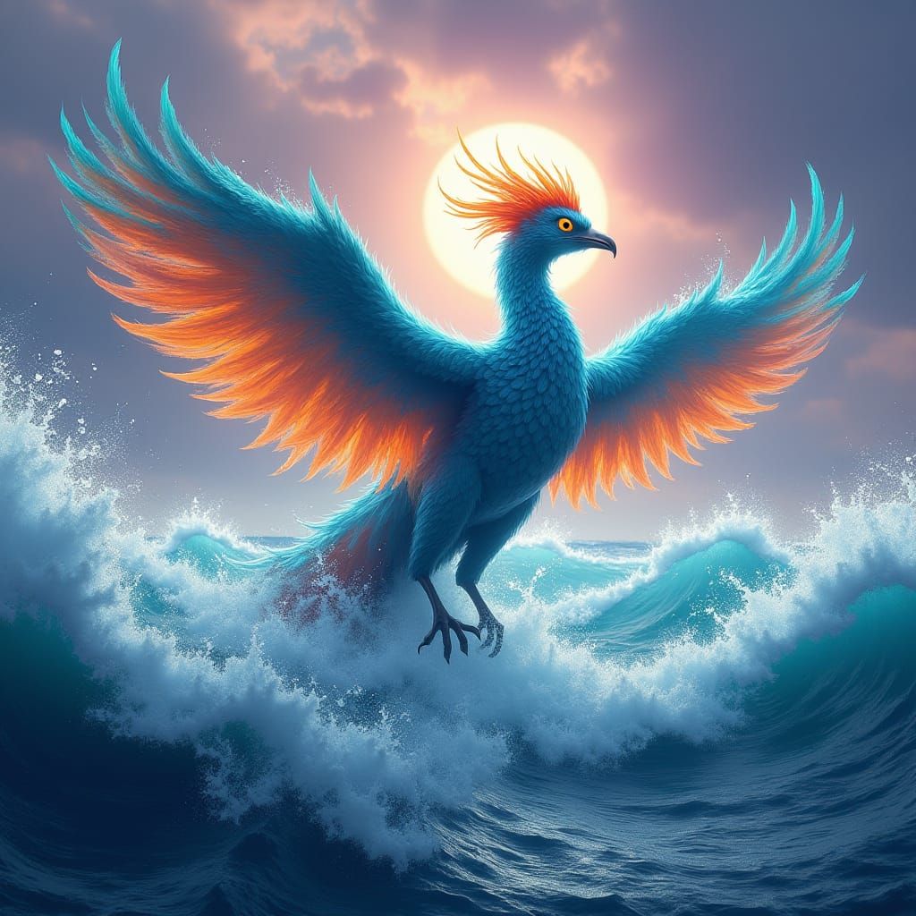 Majestic Water Phoenix Rising: Concept Art