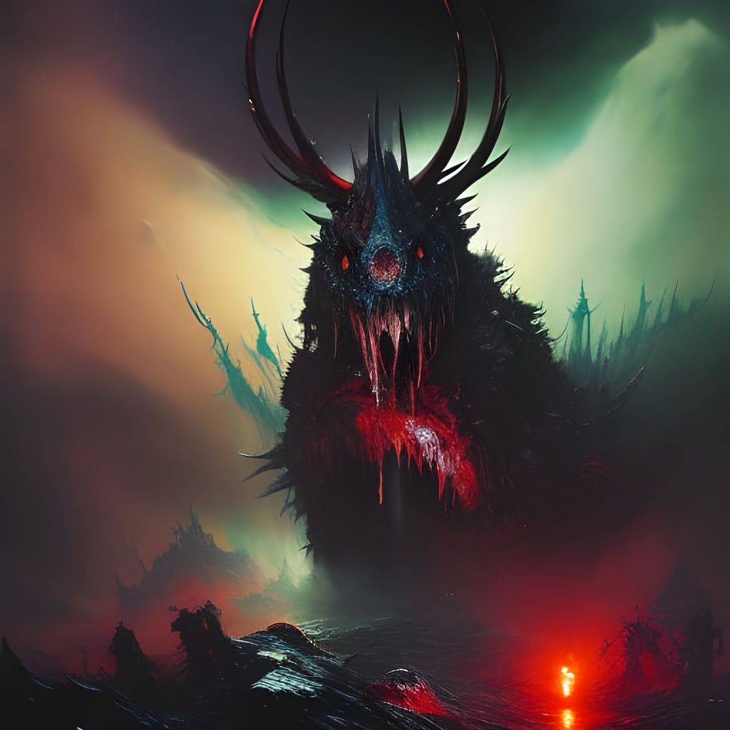 Horror Creature in Graffiti Art Style