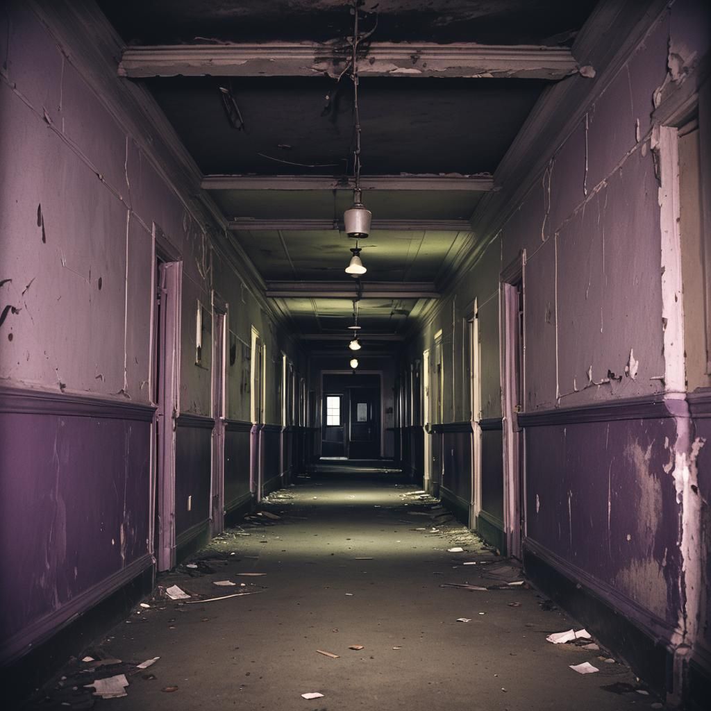 Eerie Abandoned Asylum in Cinematic Style